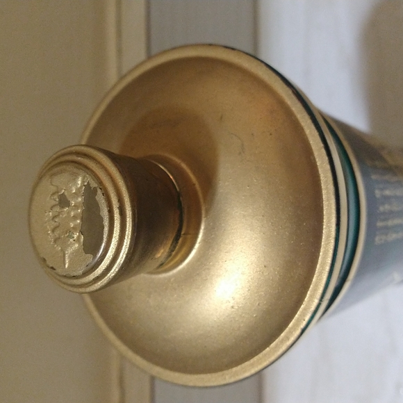 Mid Century Japanese Gold Green Glass Sake Decanter Martni Green Tea Bottle - Picture 2 of 5